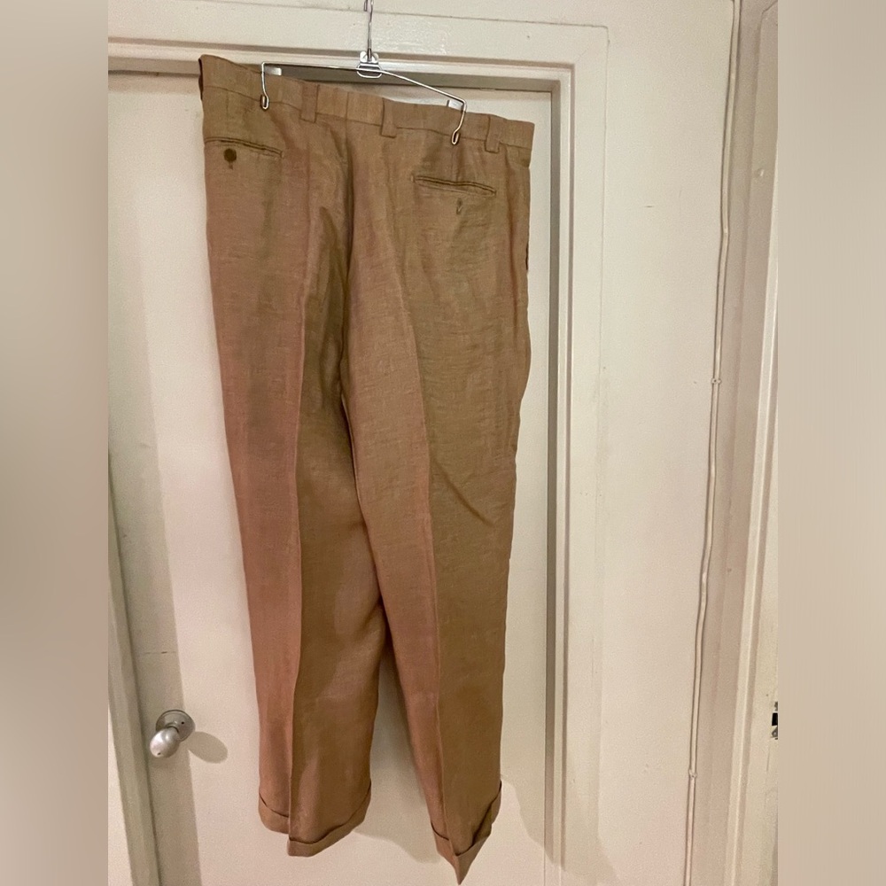 Tan linen pants